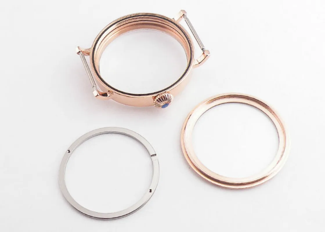 Аксессуары для часов 46 мм чехол из нержавеющей стали цвета розового золота