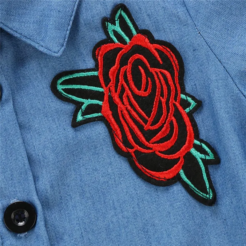 2 шт. детская джинсовая футболка и юбка пачка с цветочной вышивкой|tutu outfit|set kidsclothes