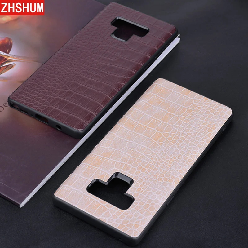 Роскошный чехол из искусственной кожи для Samsung Galaxy Note 9 8 S9 Plus S8 с крокодиловым