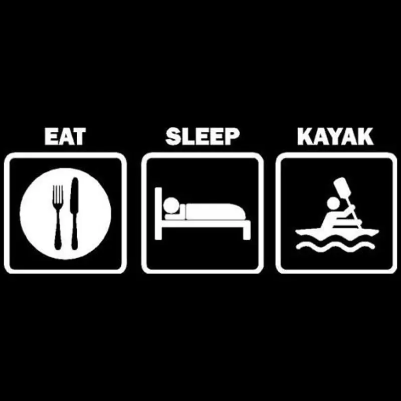15 8 см * 5 9 Eat Sleep каяки переводная наклейка для автомобиля рыбалки Каяка забавные