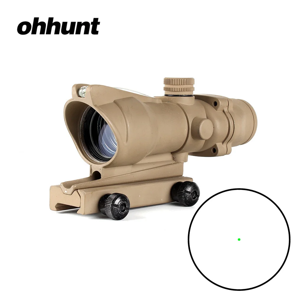 Color Tan Green Dot Ohhunt 1x32 охотничьи оптические прицелы красный или зеленый точечный прицел оптика из настоящего волокна M16 винтовка тактический оптический прицел подходит для Пикатинни - Цвет: Color Tan Green Dot