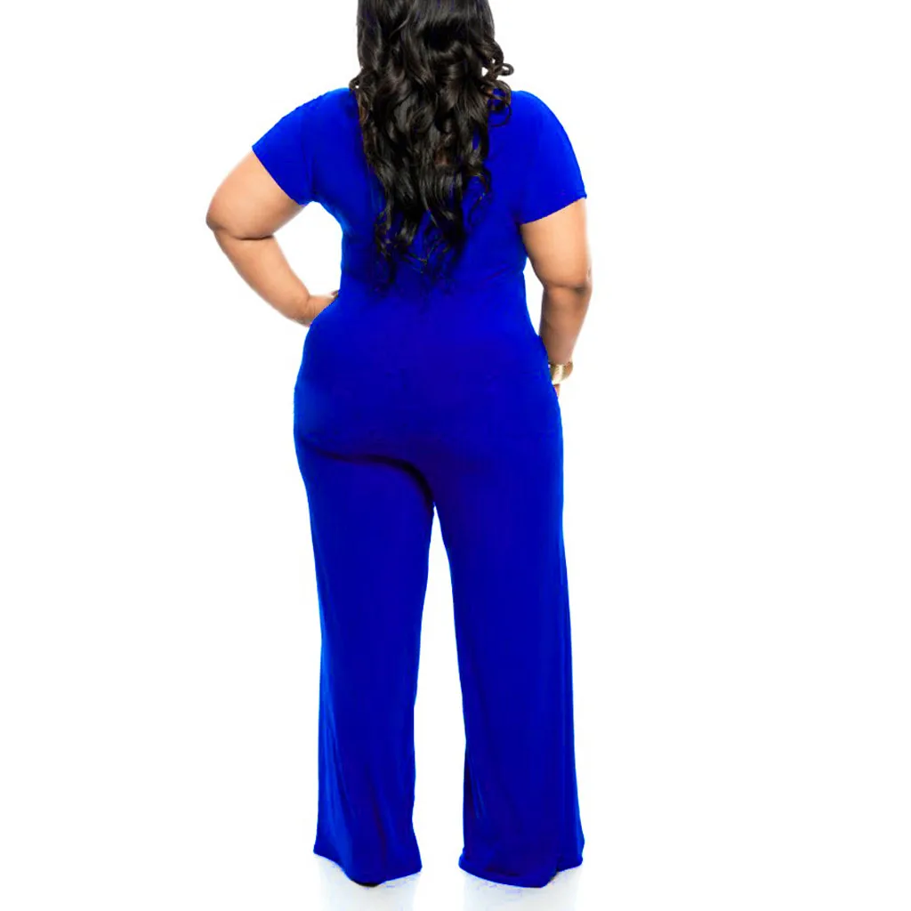 Женский элегантный комбинезон больших размеров Летний для девушек женский с v