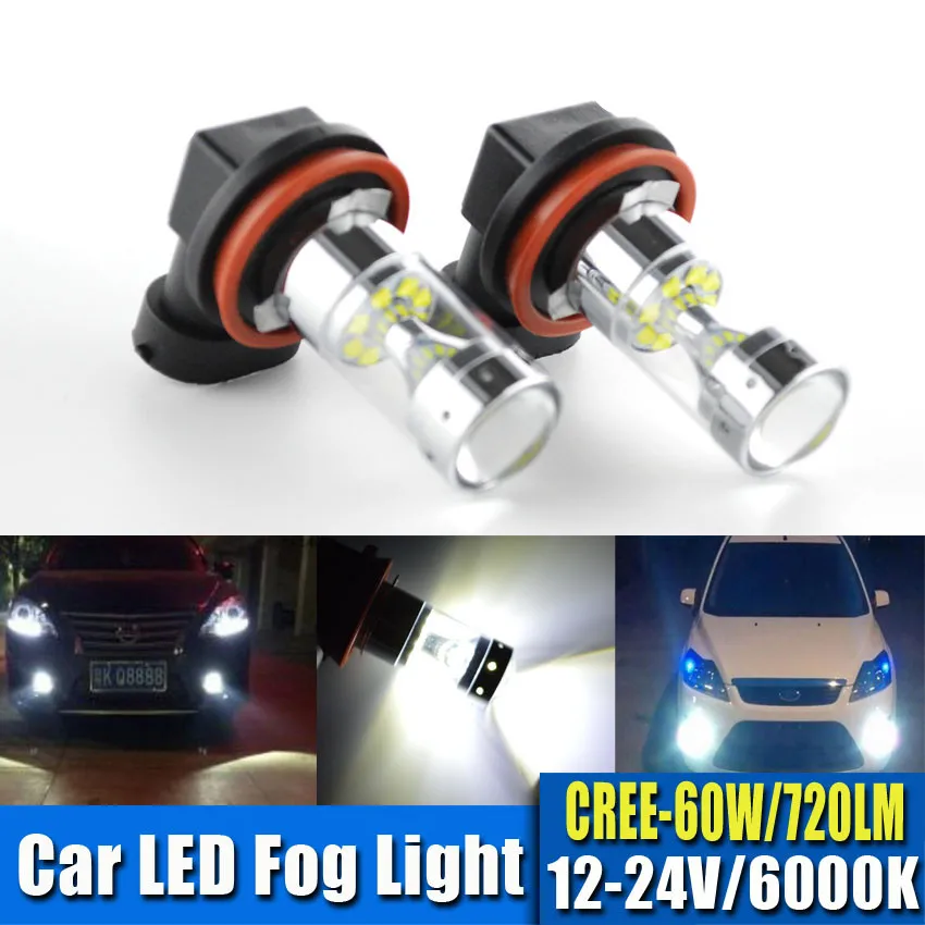 2 шт. H8 H11 Led HB4 9006 HB3 9005 Противотуманные фары s Лампа 6000 лм K белые автомобильные