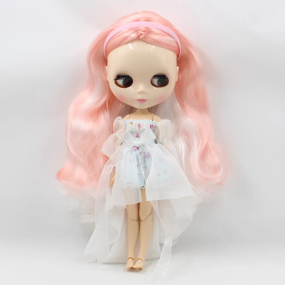 Ледяная кукла DBS Blyth длинная цвета шампанского розового и белого 1/6 bjd белая кожа