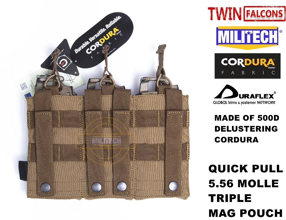 MILITECH TWINFALCONS TW Delustered первый-копье тройной 5,56 Открытый Топ Mag мешочек Военная переноска магазинная сумка Военная Боевая сумка для журналов