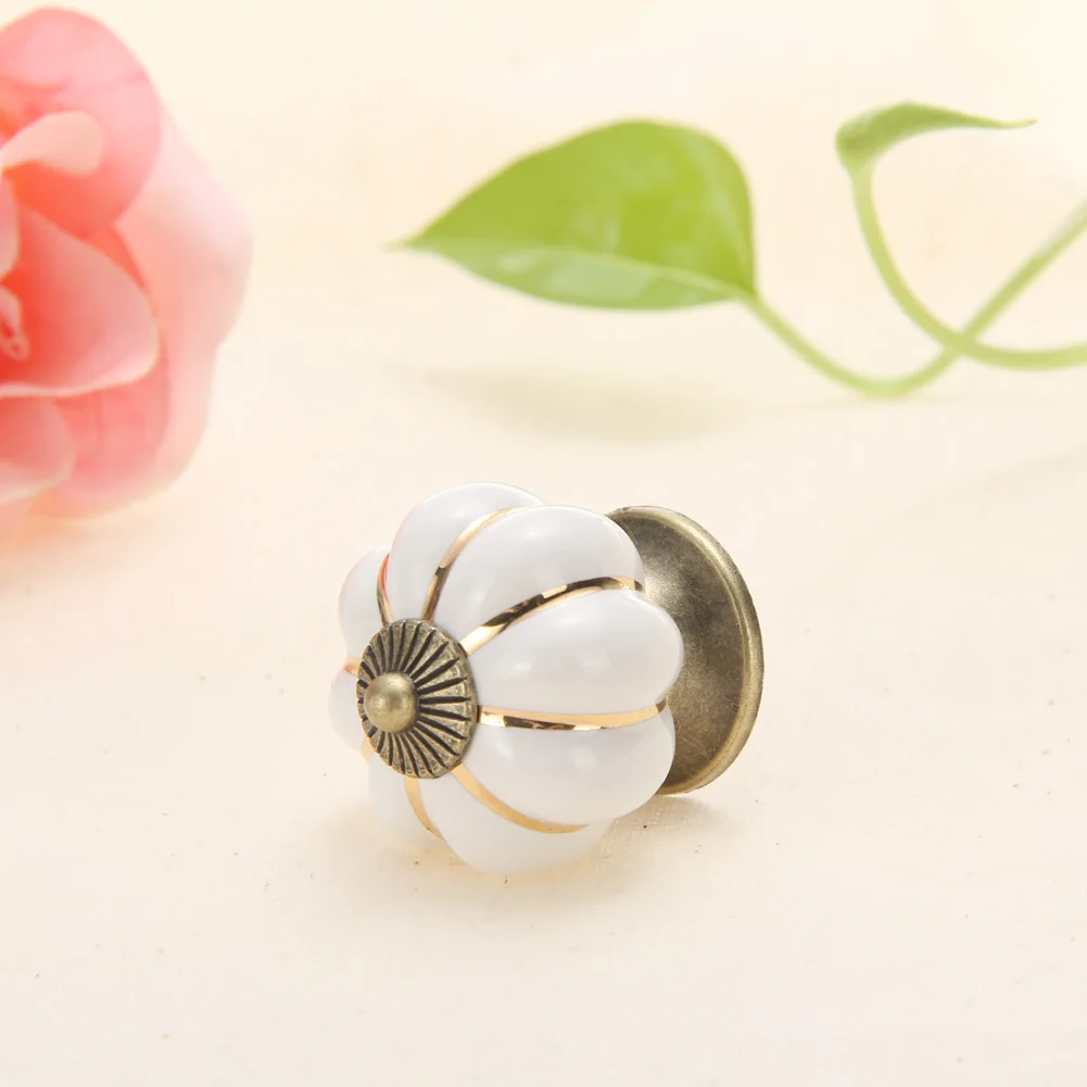 6 цветов старинная Мебельная ручка дверные ручки тыквенные керамические для