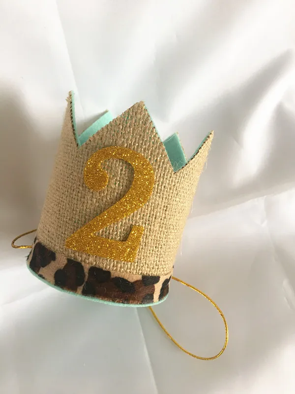 Ручная работа сафари тематическая вечеринка на день рождения шляпы, дикие джунгли вечерние золотые 1 украшения украшение для торта декор для маленьких мальчиков 1-я шапочка для душа