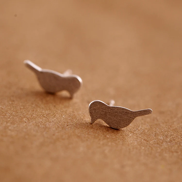 Женские серьги гвоздики из серебра 925 пробы с начесом|925 sterling silver earrings|silver