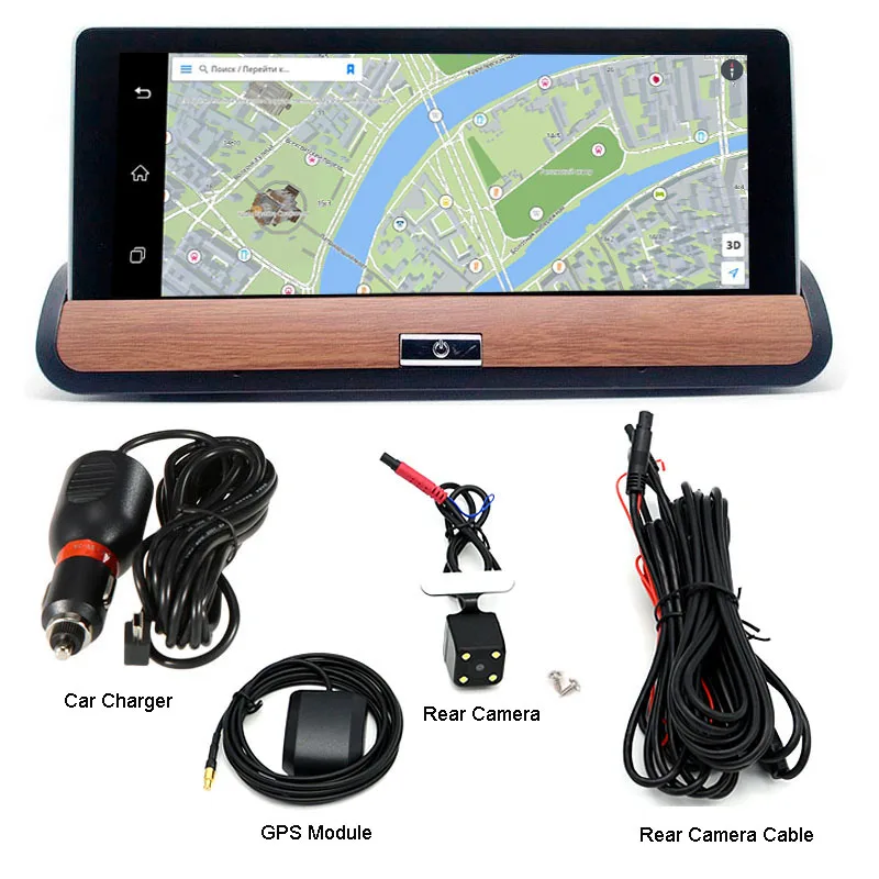 Видеорегистратор автомобильный с сенсорным экраном 7 дюймов HD 1080P Wi-Fi GPS Bluetooth |
