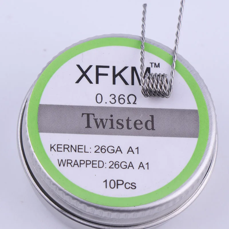 twisted 0.36 XFKM плоский витой провод плавленый clapton Hive предварительно изготовленные обмоточные провода чужеродный микс витой Quad Tiger катушки нагревательное сопротивление rda катушка - Цвет: twisted 0.36