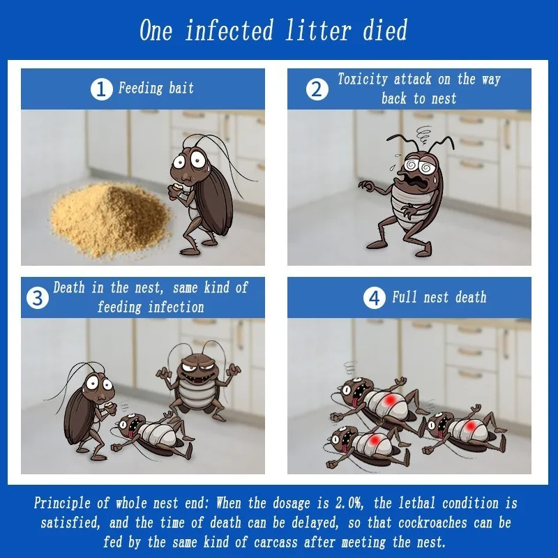 50 шт./лот эффективный порошок с зелеными листьями убийца тараканов специальный