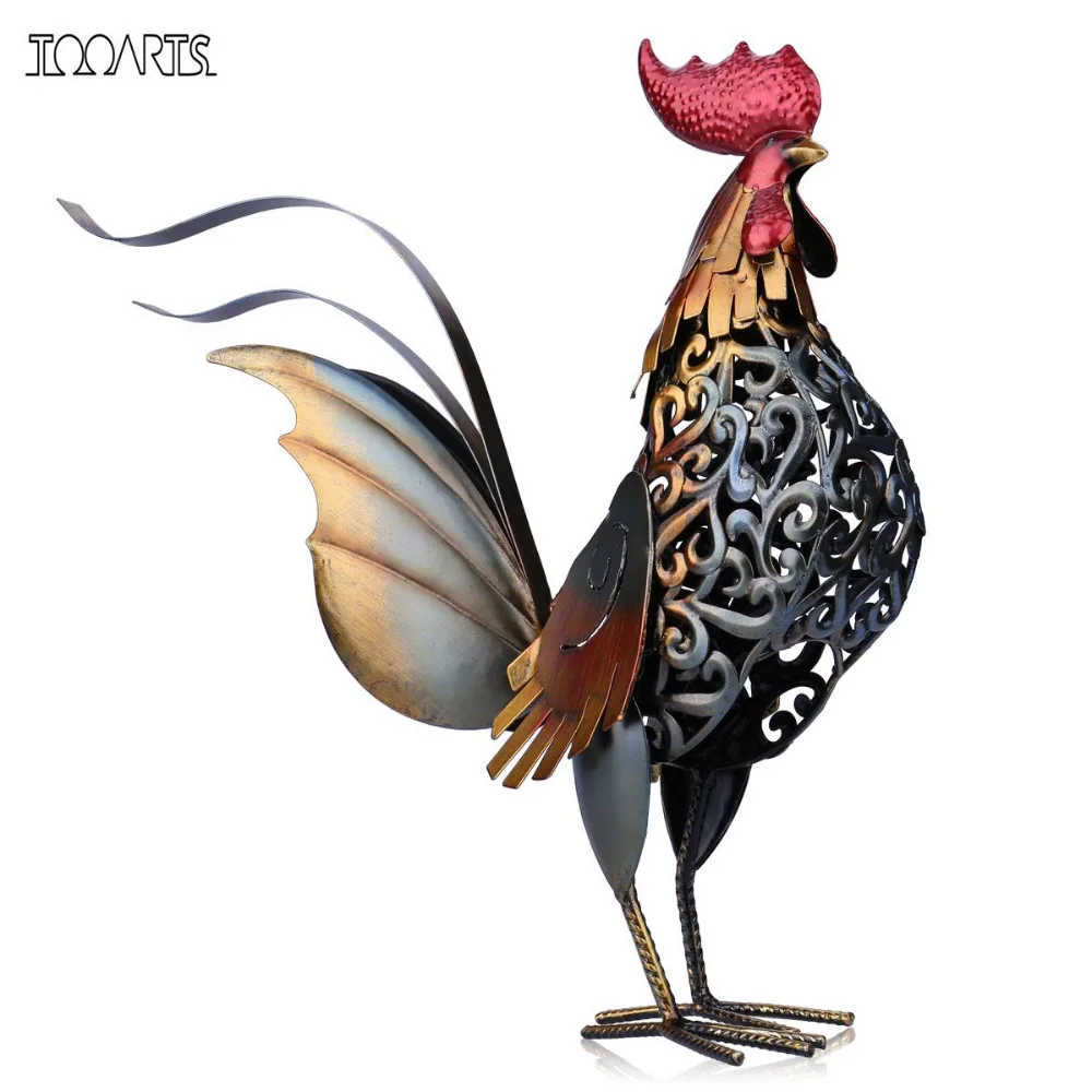 Металлическая скульптура Tooarts резной Железный петух предметы мебели