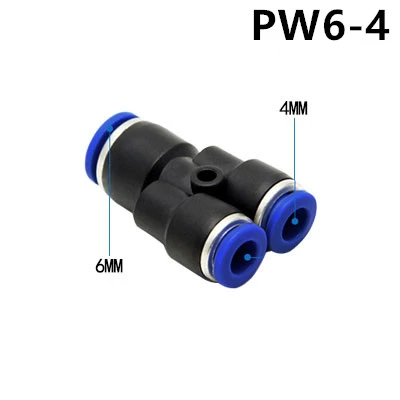 PW-6 8 10 12 мм 1 шт. Пневматические Быстроразъемные Соединения газовые трубы пластиковые трубы выпуск воздуха, деталь для соединения Y уменьшенный диаметр пневматического соединения - Цвет: PW6-4