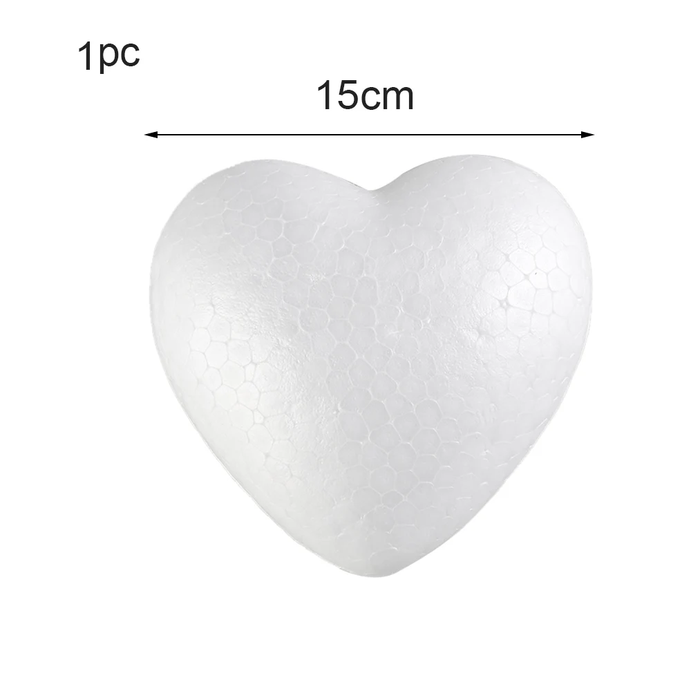 15cm-1pc 6/8. 5/10/15 см сердце пены прессформы белые шары для поделок из пенопласта моделирование Свадебный декор DIY игрушки вечерние украшения - Цвет: 15cm-1pc