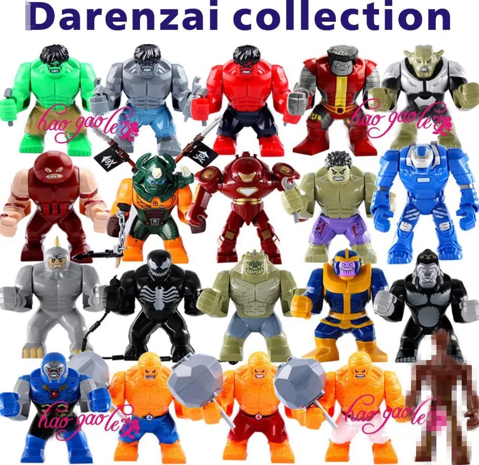 30 шт. 7 см super heros Hulk Buster Killer Cro Big tings Colossus Juggernaut Darkseid Gorilla Mark IGOR фигурка строительный блок игрушки