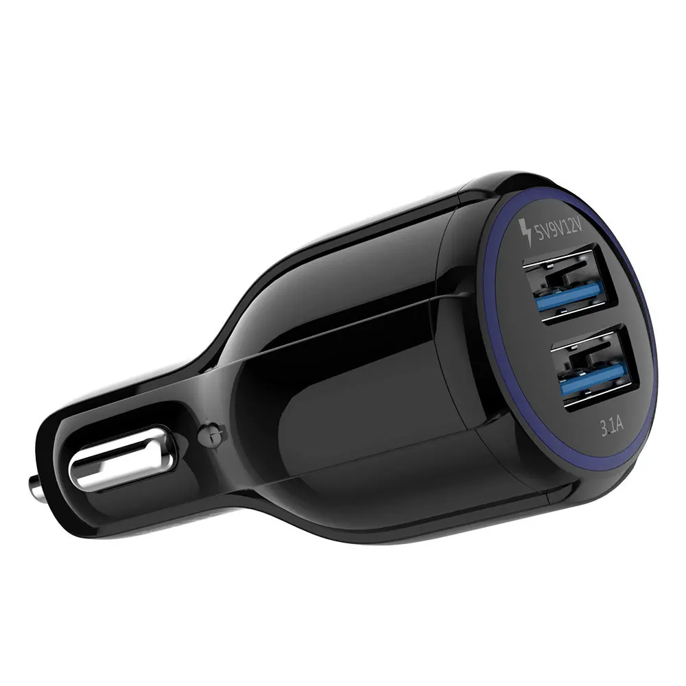 2 зарядных порта USB для автомобиля зарядное устройство 3.1A Quick Charge 3 0 Быстрая