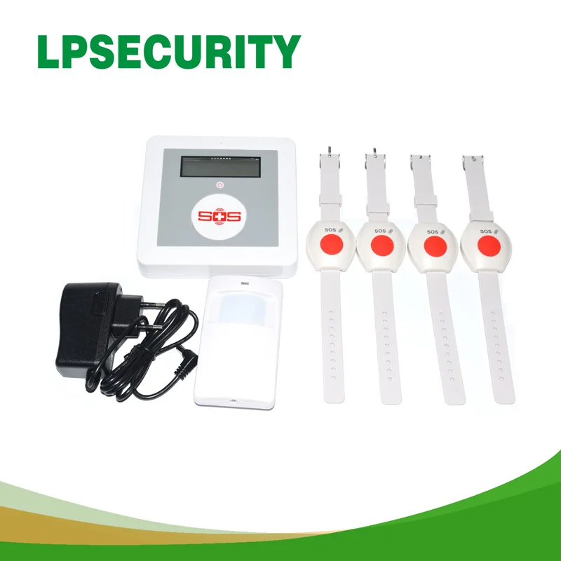 LPSECURITY 16 беспроводных охранных зон GSM система сигнализации для пожилых людей