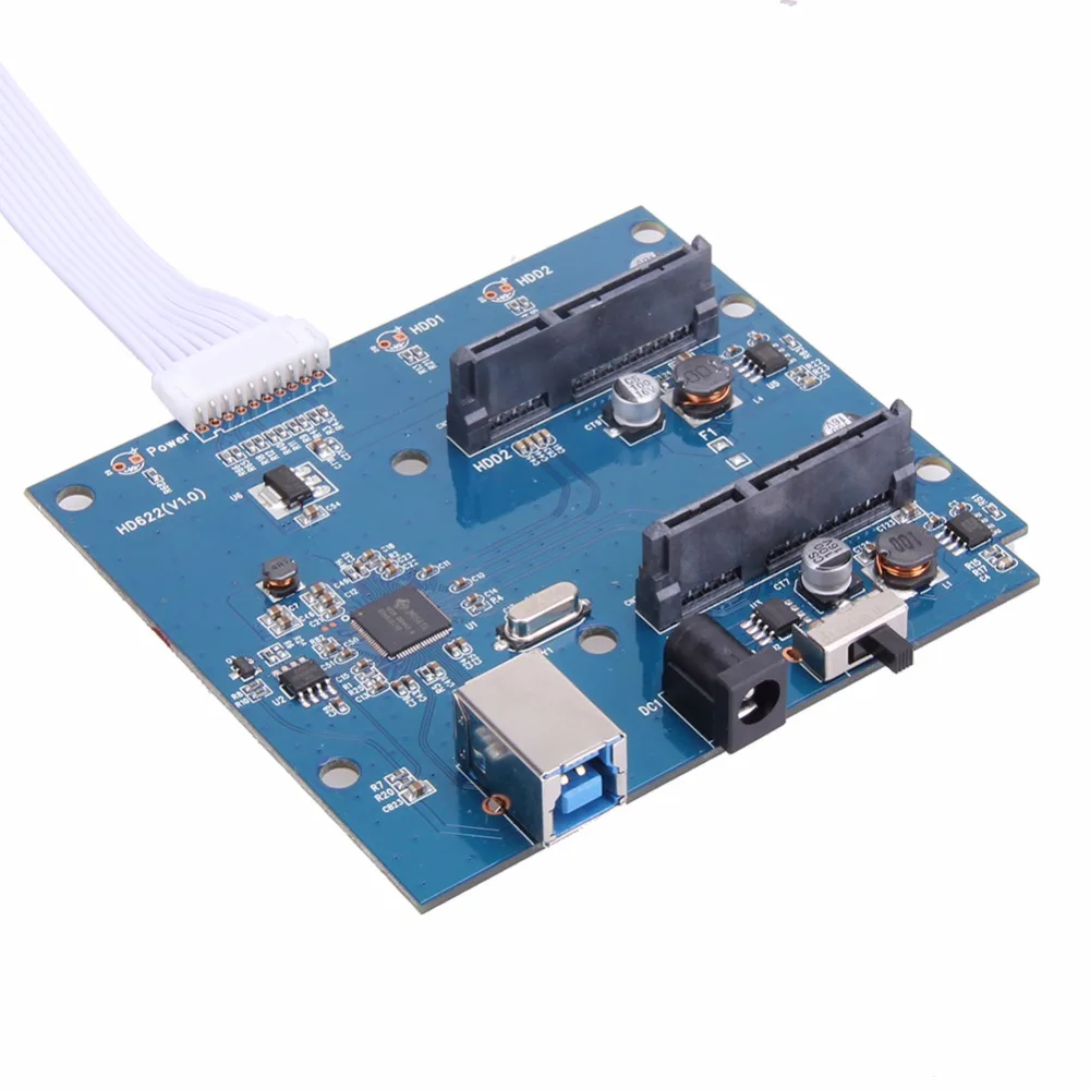 Высокое качество USB 3 0 к двойной SATA адаптер для 2 5 или дюйма HDD SSD с кабель