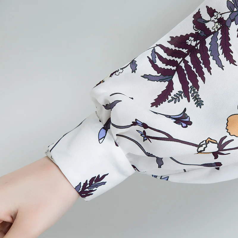 2XL брендовая рубашка из 100% шелка женские блузки весна-лето 2019 новые шелковые с