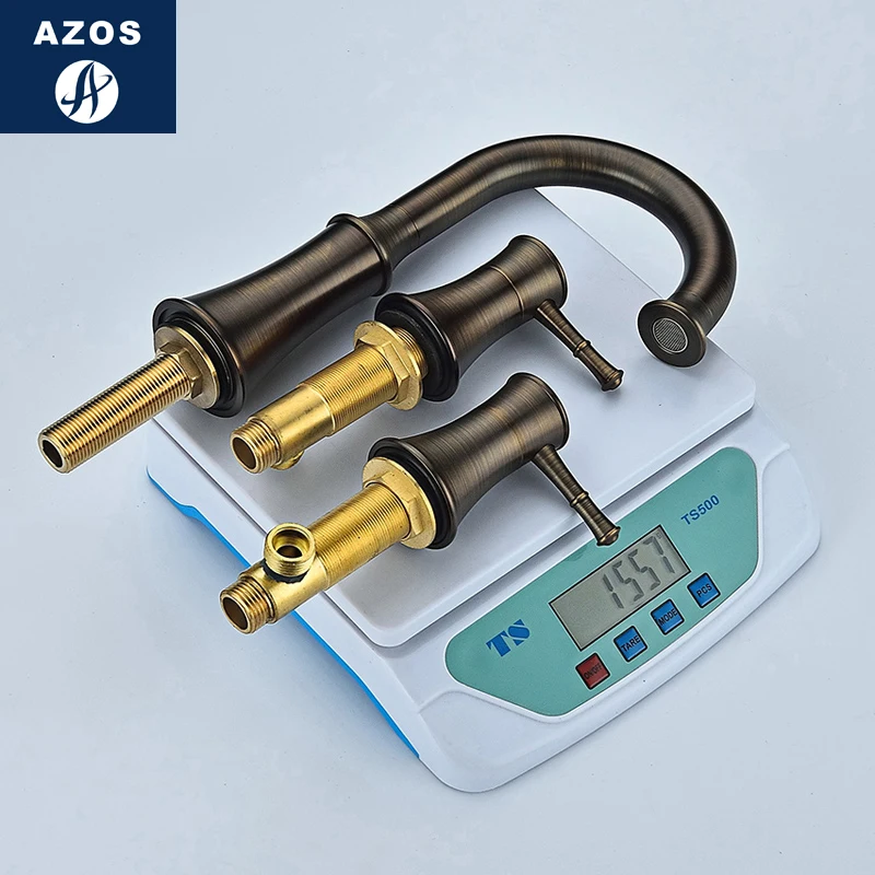 Azos Split FaucetSoft раковина латунный ОРБ переключатель холодной и горячей воды