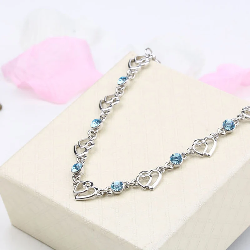 BGG New Arrive Silver Heart Pendant Charming Bracelets For Women Lover Jewelry Female Bracelet &amp Bangles Fashion Pulseras Mujer |