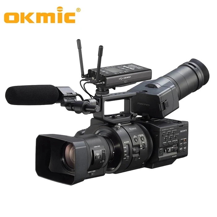 Двухканальный UHF беспроводной микрофон система для Canon Nikon Sony Panasonic DSLR камеры и