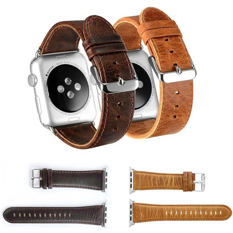 

For Apple Watch Bands 38mm 42mm Retro Genuine Cow Leather Watchbands Watch Accessory Bracelet for Apple Watch Band 42mm 38mm