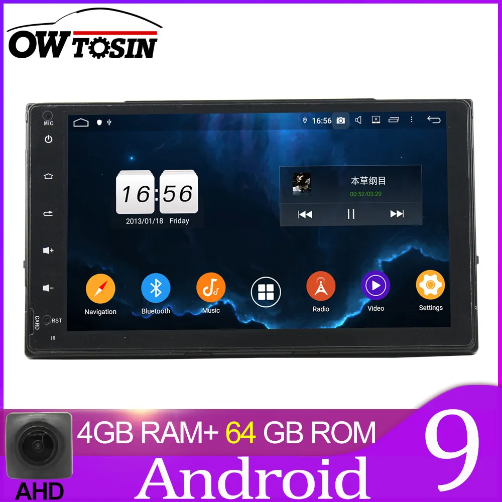 Owtosin автомобиль радио мультимедиа видео плеер навигации gps Android 9,0 для Защитные чехлы для сидений, сшитые специально для Toyota Corolla автомобиль 4 Гб Оперативная память - Цвет: 64GB unit only