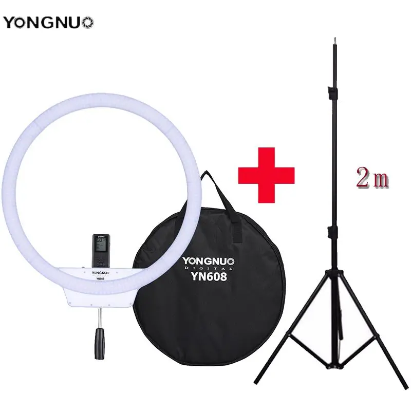 Хит продаж кольцевой светильник для селфи YongNuo YN608 3200K ~ 5500K двухцветная