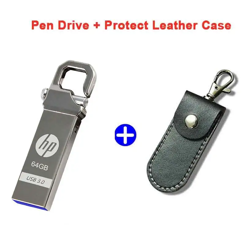 Hp USB флеш-накопитель 64 ГБ, флеш-накопитель, бесплатный подарок, карта памяти, сделай сам, логотип на заказ, Cle, USB3.0, 64go, флеш-накопитель, металлический usb диск 3,0 - Цвет: X750w Plus Leather