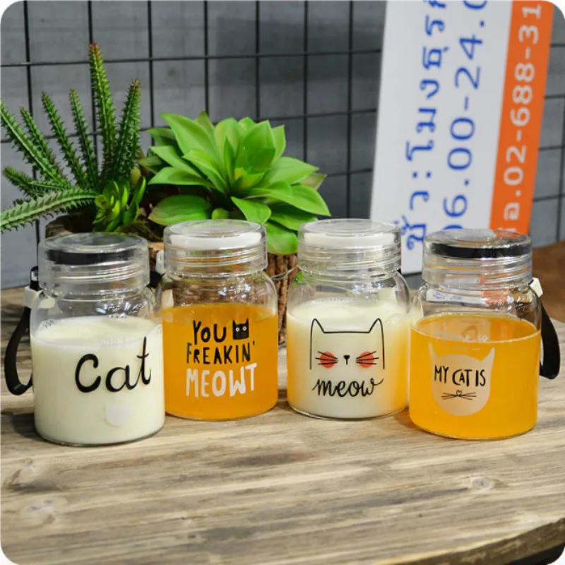 300 мл брендовая стеклянная кружка morning Coffee milk Cute Cat Face бутылка для воды посуда