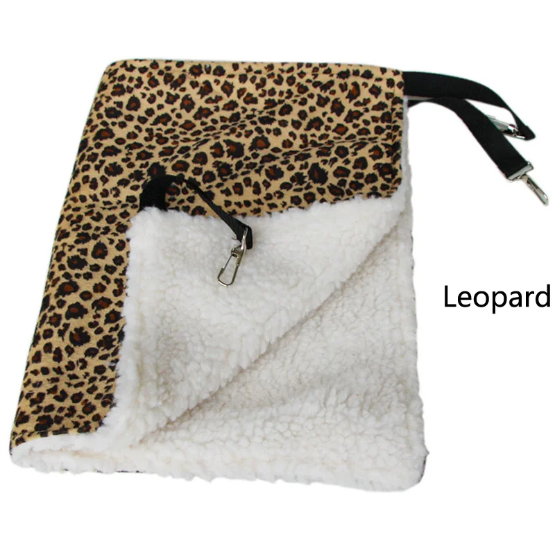 leopard Мультяшный теплый подвесной коврик для кошки мягкий гамак для кошек Зимний гамак клетка для котенка покрывало на кровать подушка двухстороннее использование - Цвет: leopard
