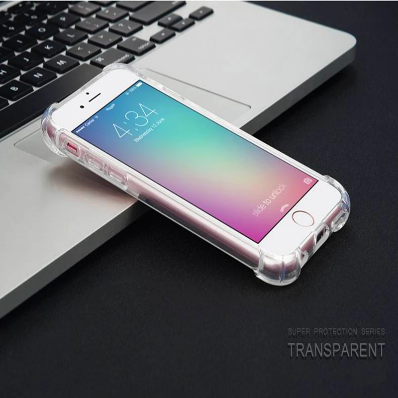 Прозрачный мягкий чехол из ТПУ для iPhone X 7 8Plus 6 6S Plus 5 SE силиконовая подушка