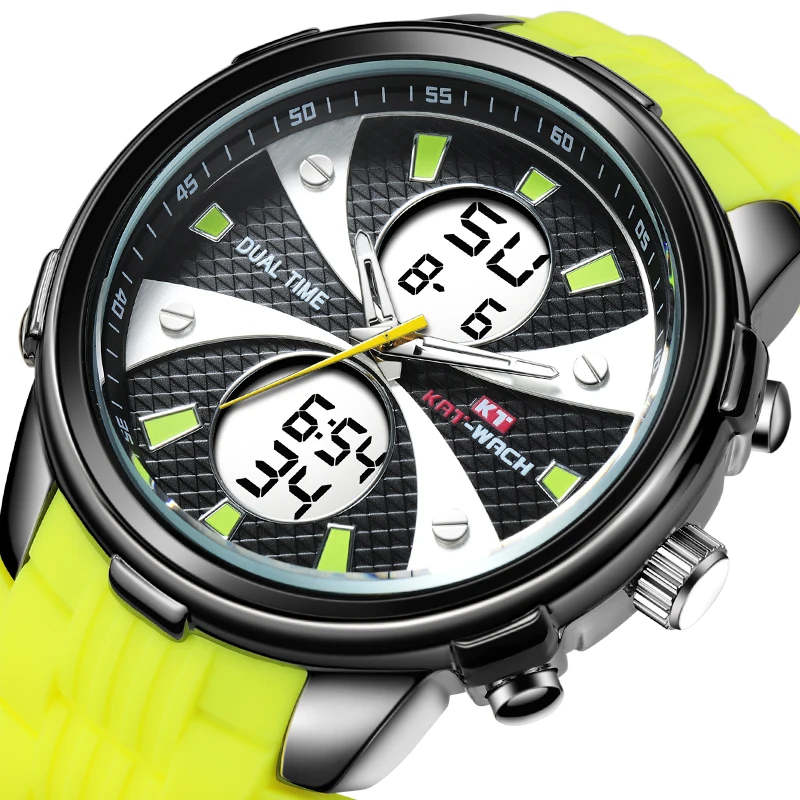 KAT-WACH Luxury Brand Mens Sport Watches Dive 50m Digital LED Military Watch Men Fashion Casual Electronics Wristwatches Relojes | Наручные