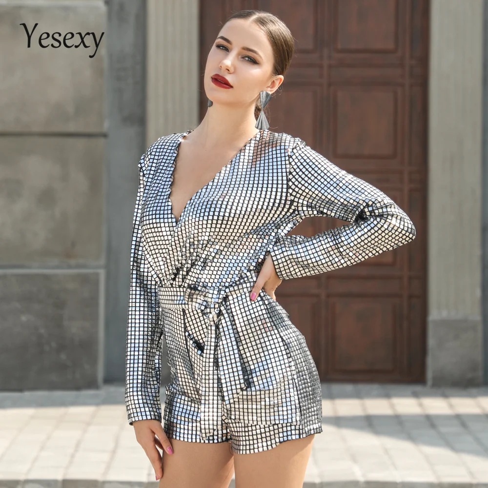 Yesexy 2019 осень зима Для женщин пикантные однотонные Цвет с длинным рукавом поясом