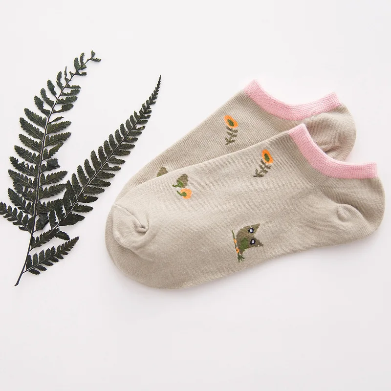 Женские Оригинальные повседневные забавные носки с животными и цветами для
