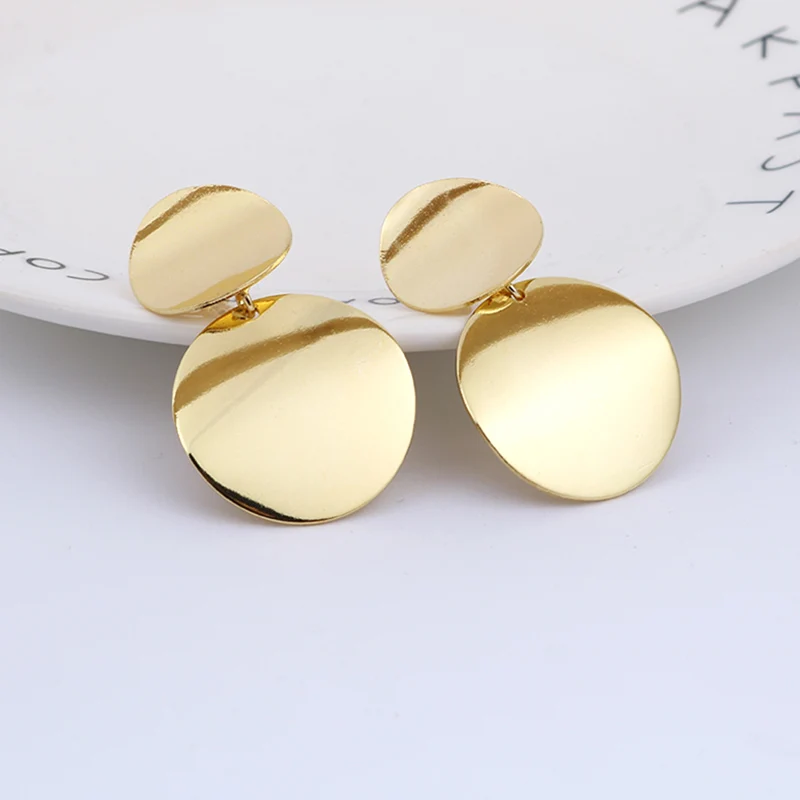 gold Модные серьги без пирсинга, золотые, черные, металлические круглые клипсы для ушей, для женщин, Bijoux Brincos, вечерние, подарок - Окраска металла: gold