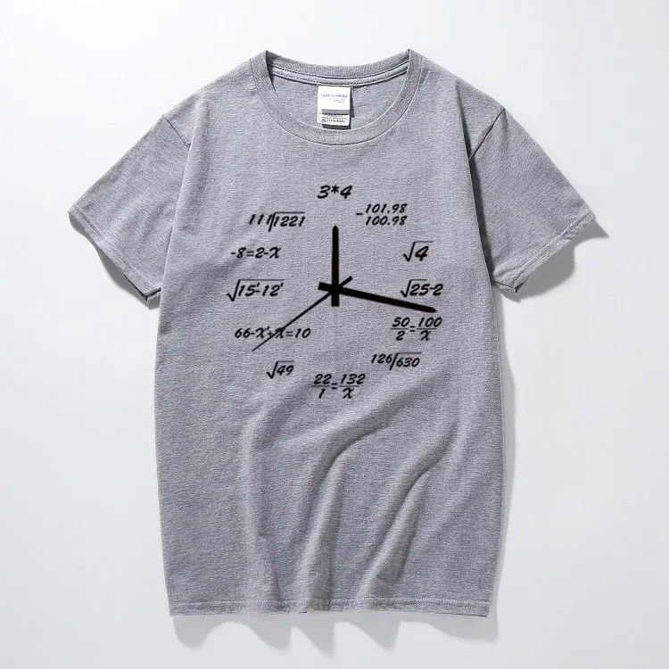 VHORZ Math/креативные футболки с часами для мужчин Хлопковые топы принтом