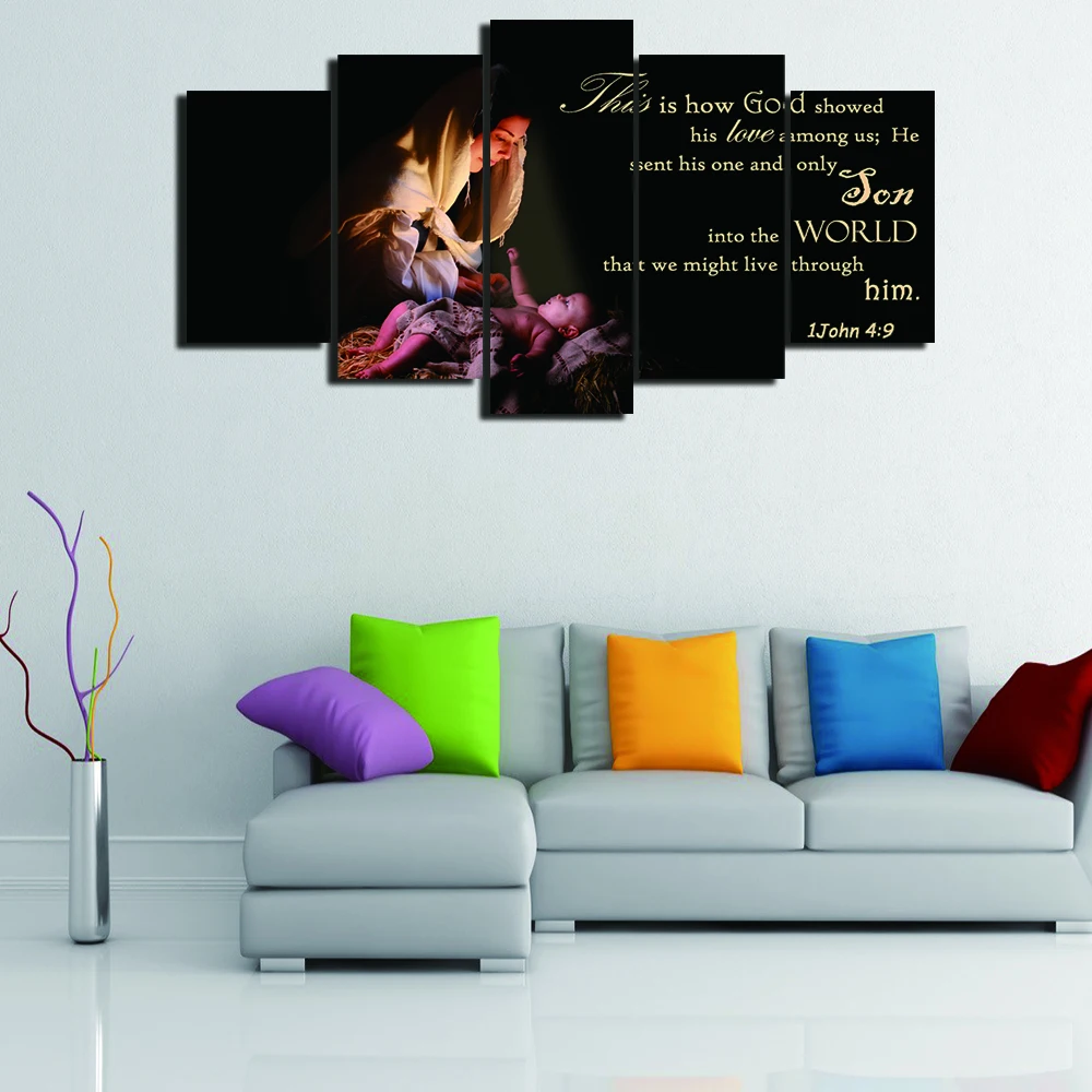 Unframed 5 шт. современный Иисус Картина крест молитва Книги по искусству картины