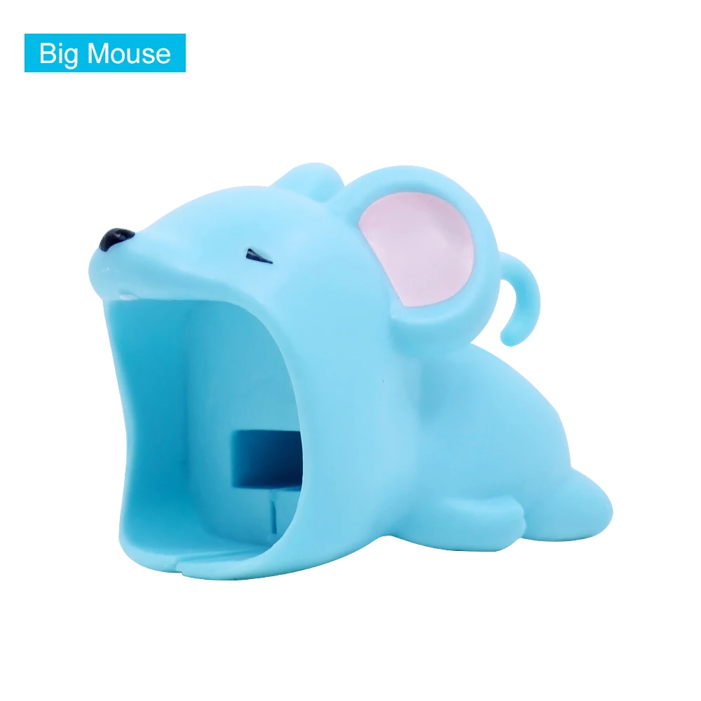 Big Mouse CHIPAL большой укус животных кабель протектор для iPhone USB органайзер для кабеля данных зарядное устройство моталки Chompers Акула панда мультфильм укусы - Цвет: Big Mouse