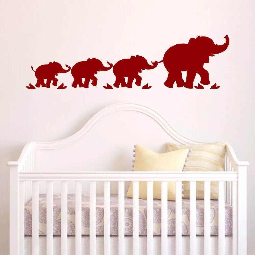 Слон семья дети детская спальная Игровая Muursticker гостиная спальня Съемная