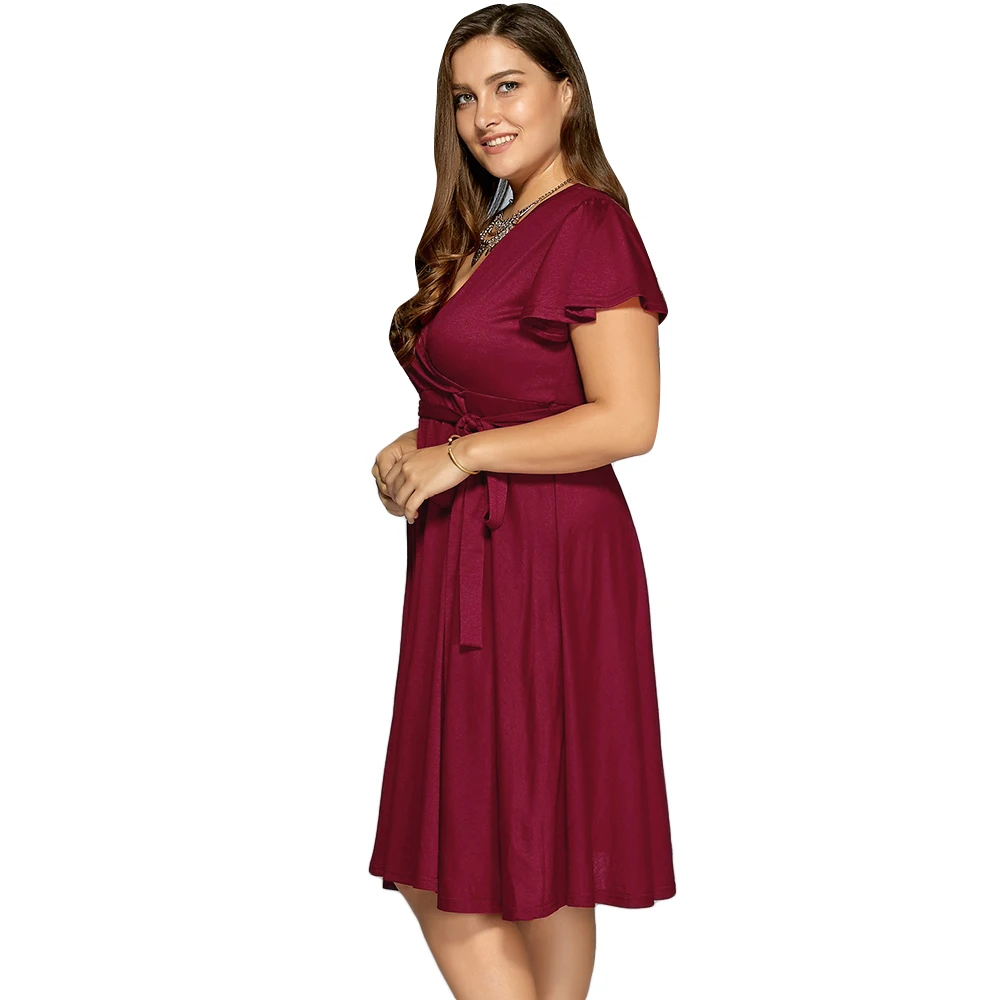 Женское винтажное платье в стиле Хепберн с V образным вырезом и короткими