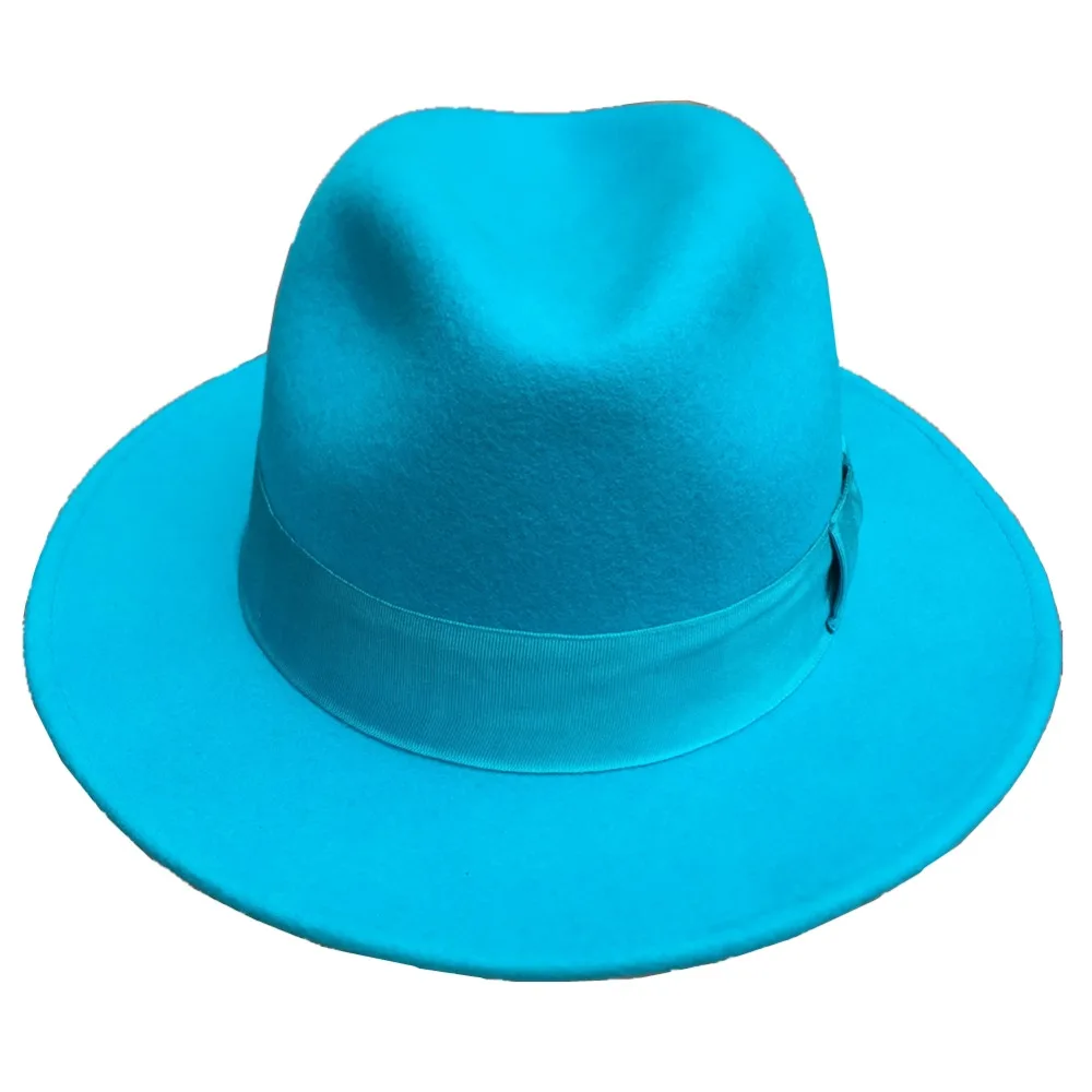 Классический светильник синий классический мужской шерстяной фетровый мех Fedora Шляпа крестного отца-дизайн в Италии