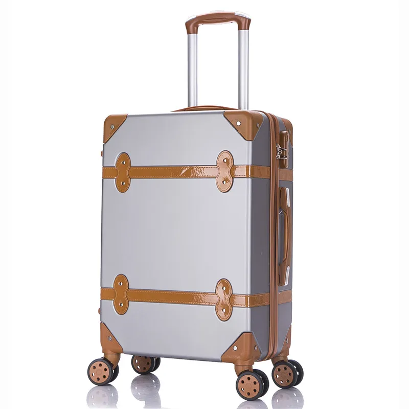 1PCS Багаж 2" 22" 2" 26" дюймов женский Жесткий Ретро багаж на колёсиках набор багаж на колесиках с косметичкой винтажный чемодан для девочек - Цвет: 1PCS