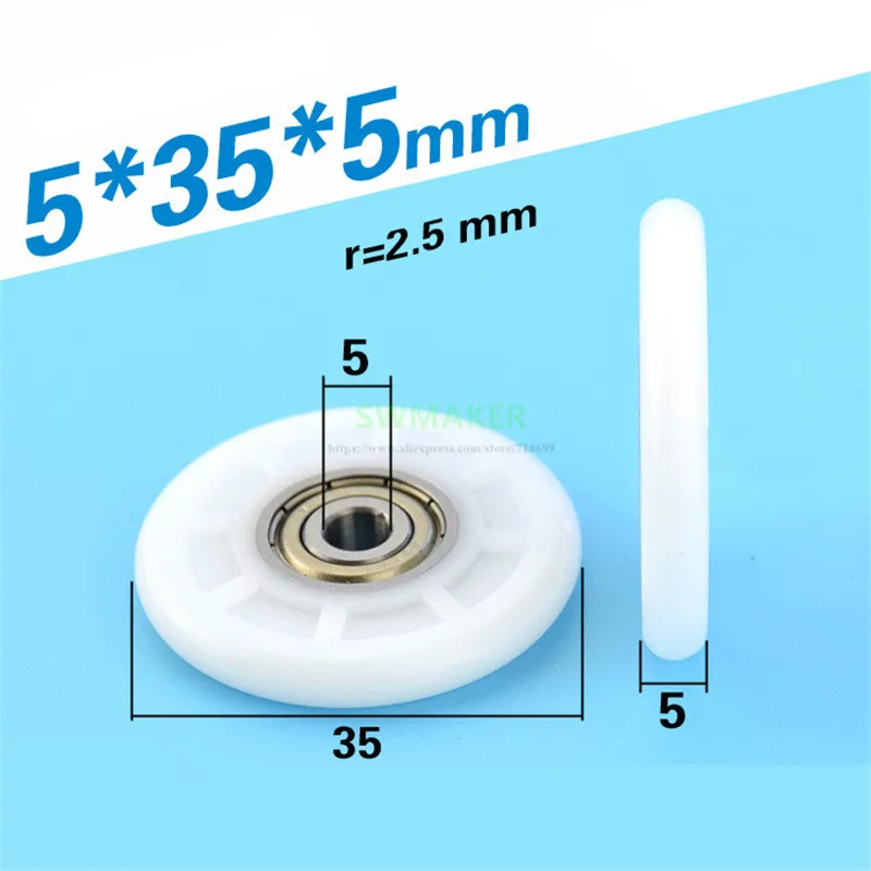 5*35*5 мм пластиковое колесо POM 625ZZ подшипник шкив нейлоновое маленькое