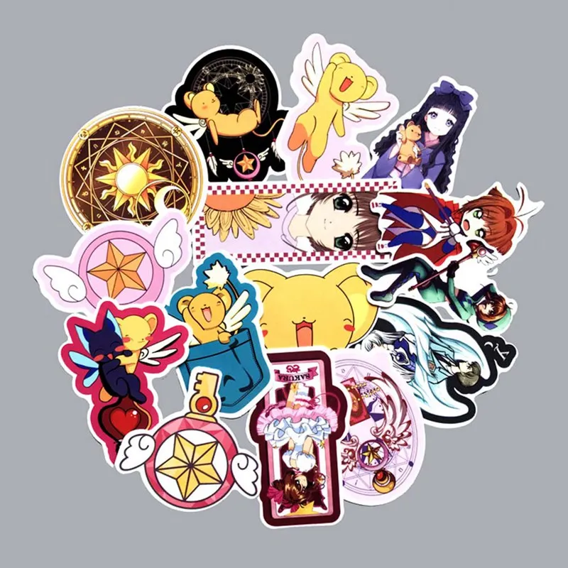 15 шт./компл. карт и рисунками из мультфильмов для девочек наклейки Сакура