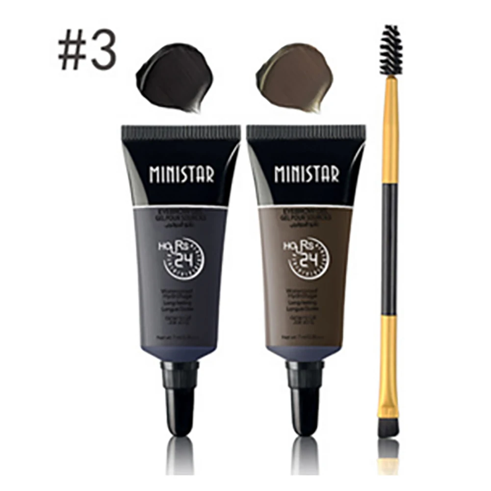 Ministar Bi-color Liquid Eyebrow Gel Cream Enhancer Three-dimensional Long-lasting Waterproof Makeup With Brush | Красота и здоровье