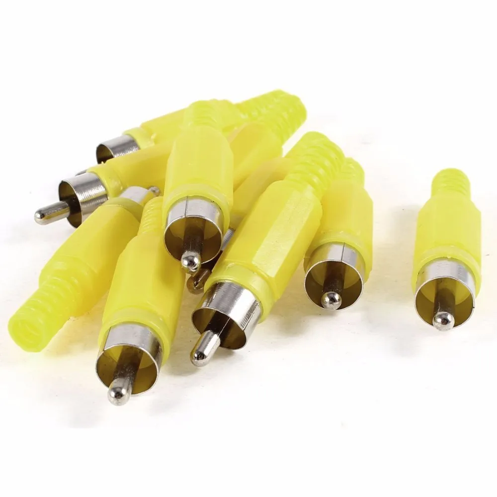 50pcs Solder RCA Male plug Audio Video Connector Yellow and White | Обустройство дома