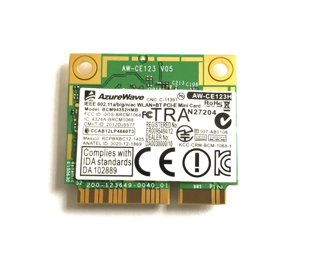 BCM94352 BCM94352HMB 802.11ac WiFi Bluetooth 867 Мбит/с беспроводной-AC WLAN+ BT 4,0 Половина Mini PCI-E карта