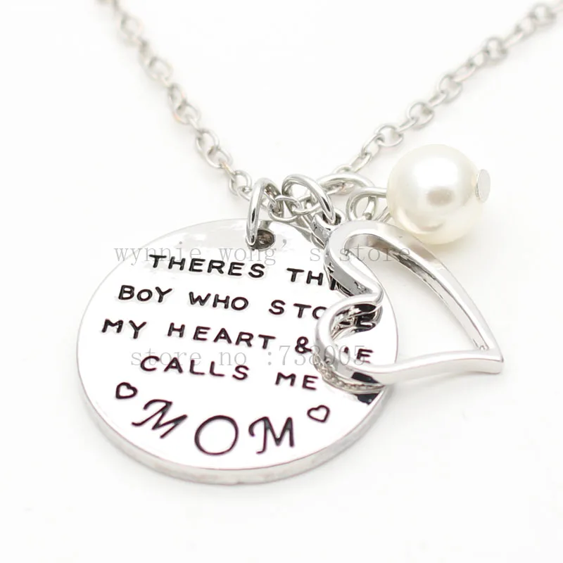 Подарок от дочери на День Матери 2017 колье с подвеской Любовь матери и сын Is Forever